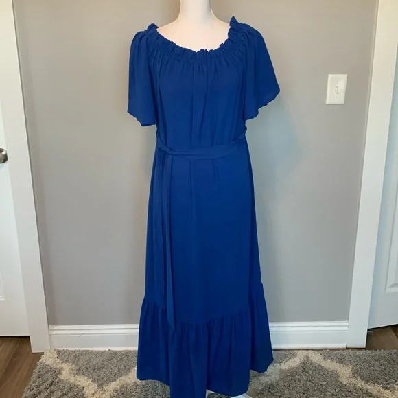 flying tomato blue dress NOMAD BLOOM WOVEN MAXI DRESS l FLYING TOMATO BLUE / M main image 0